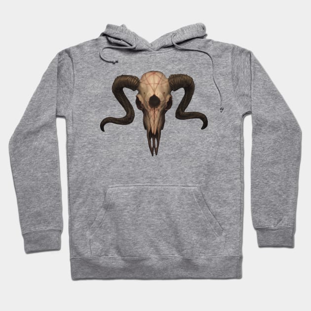 Lucifers Ram Skull Hoodie by Cleo Naturin